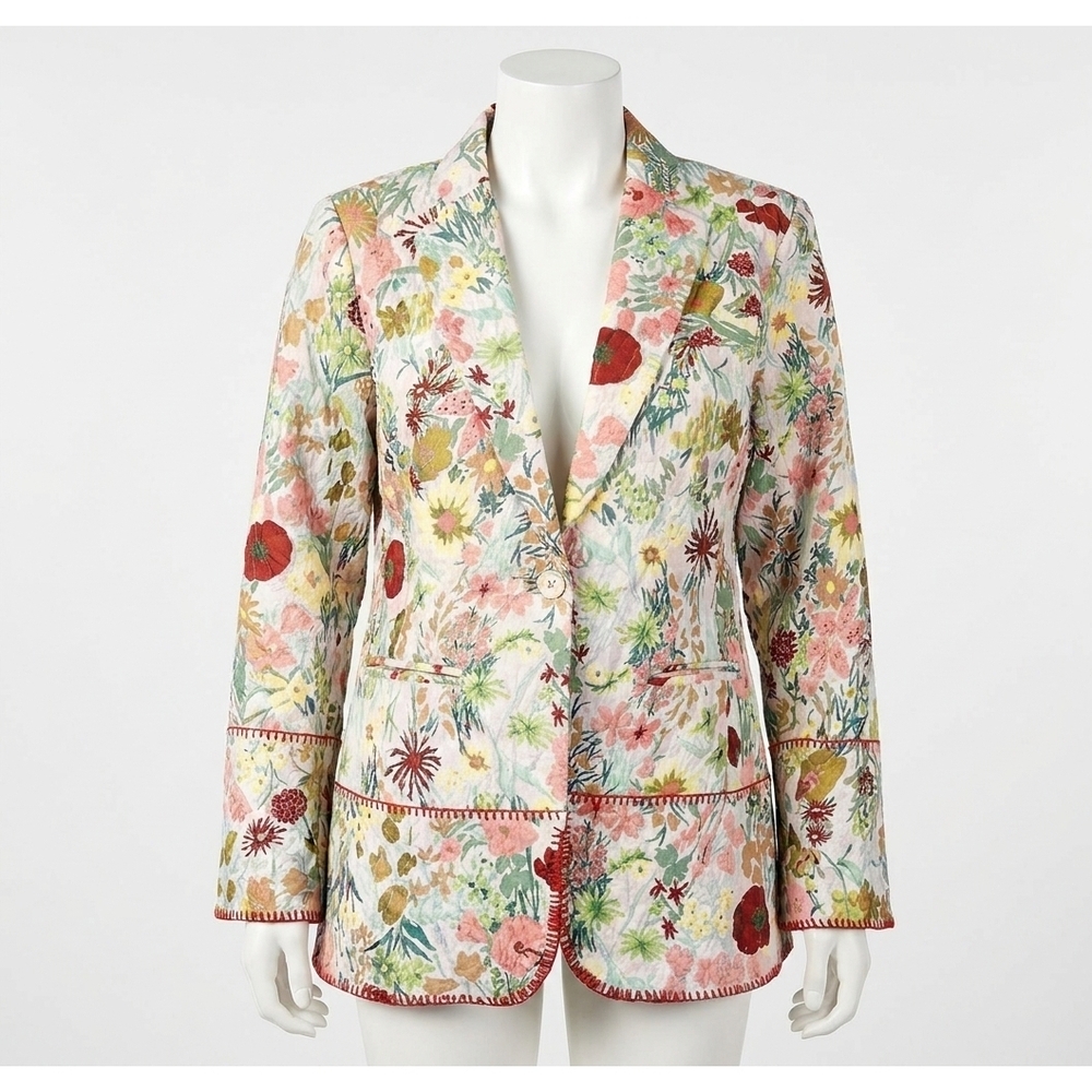 NEW JOHNNY WAS lusha jaquard blazer in white multi